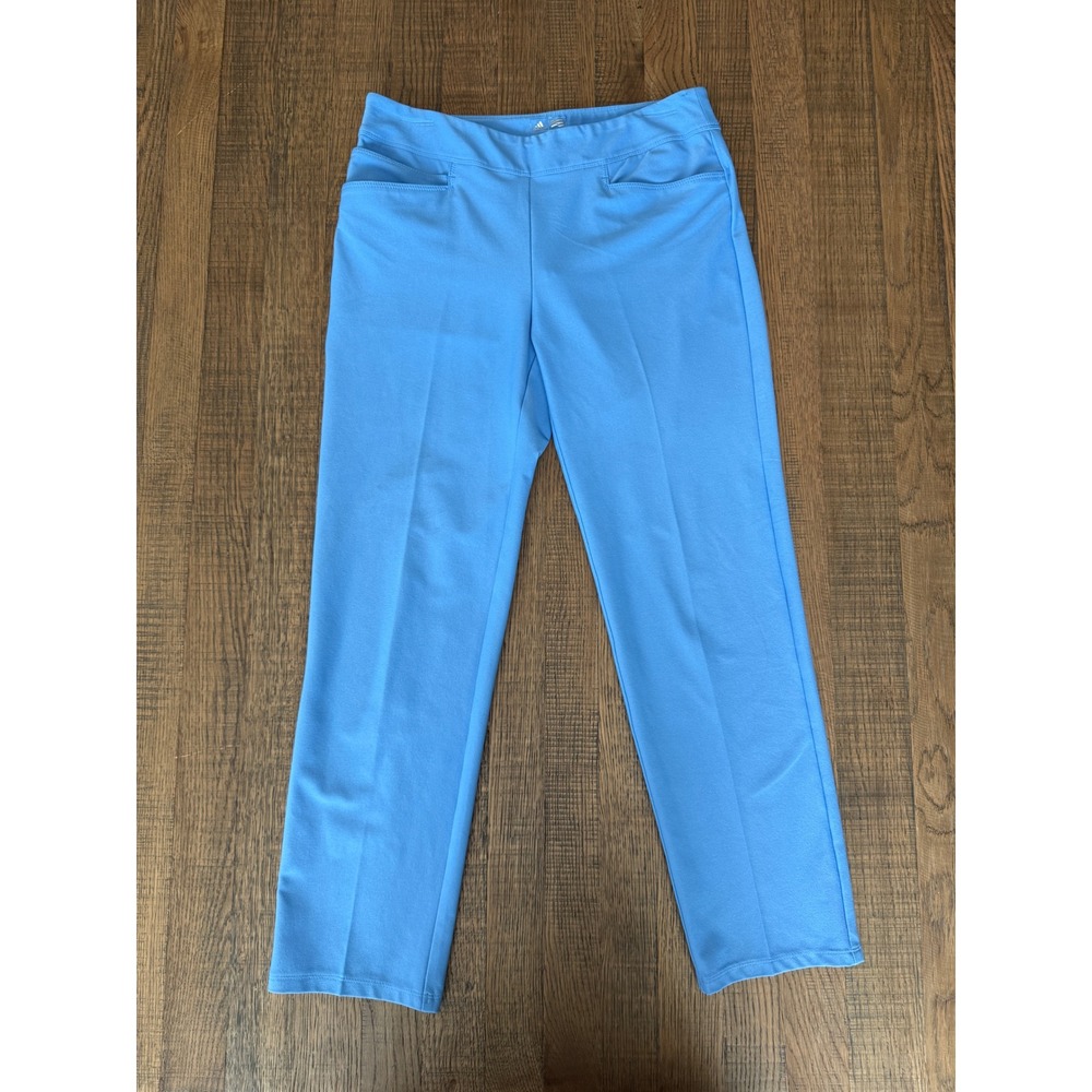Adidas Golf Pants Womens Small Light Blue Pull On Straight Leg Stretch Athletic
